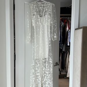 Adele Bridal Lace Maxi Robe - Includes Slip